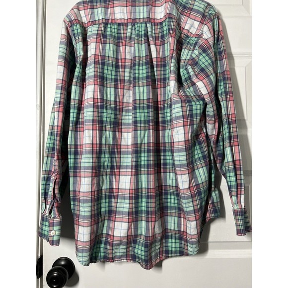 Vineyard Vines Whale Shirt Mens M Button Up Long Sleeve Gingham Plaid Preppy - Picture 6 of 7
